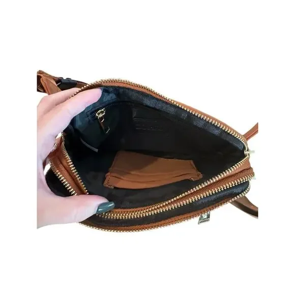 LOFEN Tan Gold Belt Bag • Adjustable Strap • Everyday Crossbody Fanny Pack - Picture 5 of 9